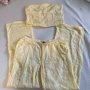 Edikted Baby Yellow Eyelet Corset Set